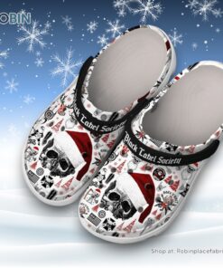 Black Lable Society Skull Merry Christmas Classic Crocs
