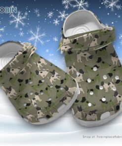 Boxer Dog Camo 3D Printed Crocs Clogs Shoes