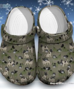 Boxer Dog Camo 3D Printed Crocs Clogs Shoes