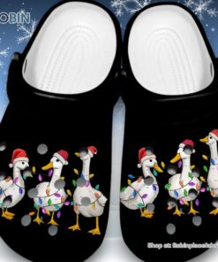 Breathable Funny Goose Christmas Lights 3D Printed Crocs