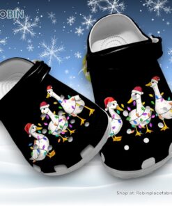Breathable Funny Goose Christmas Lights 3D Printed Crocs