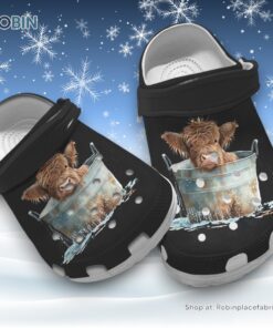 Breathable Highland Cow Calf Farm 3D Printed Crocs Shoes