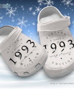 Breathable Vintage Since 1993 Aged & 3D Printed Crocs Shoes