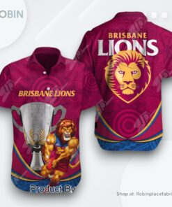 Brisbane Lions AFL 2024 Premiership Cup Hawaiian Shirt