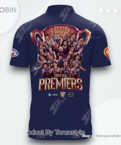 Brisbane Lions Premiers 2024 Polo Shirt   Blue