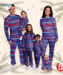 Buffalo Bills NFL Patterns Essentials Christmas Holiday Family Matching Pajama Sets