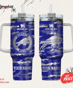 Buffalo Bills NFL Personalized New Camo Pattern Stanley Tumbler 40oz