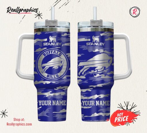 Buffalo Bills NFL Personalized New Camo Pattern Stanley Tumbler 40oz