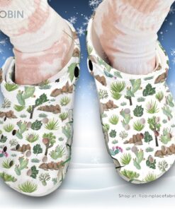 Cactus Art 3D Printed Crocs Clogs Shoes Cactus Art 3D Printed Crocs Clogs Shoes