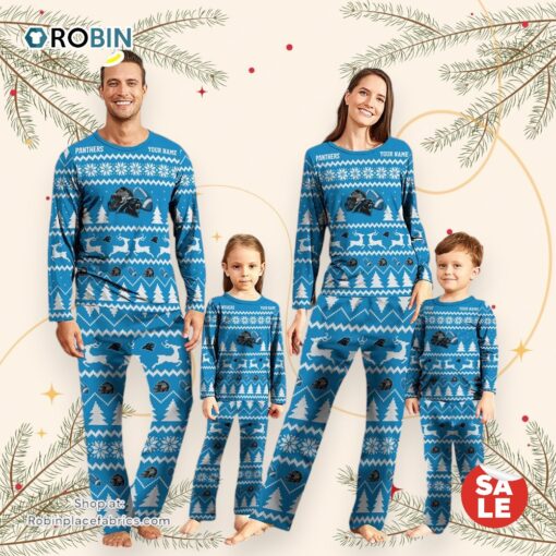 Carolina Panthers Christmas NFL Custom Family Pajamas