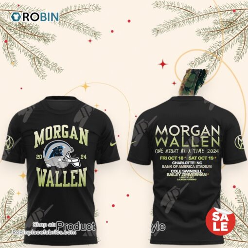 Carolina Panthers NLF 2024 Morgan Wallen 18th October at Bank of America Stadium Black T Shirt