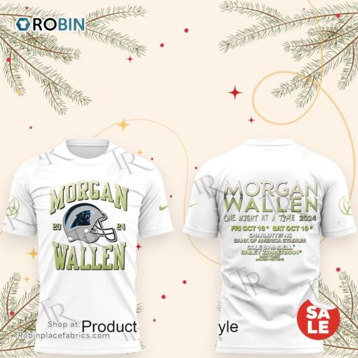 Carolina Panthers NLF 2024 Morgan Wallen 18th October at Bank of America Stadium White T Shirt