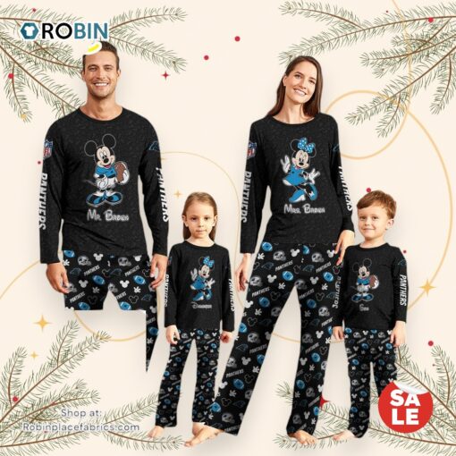 Carolina Panthers Sport And Disney Uniform Pajamas Mickey Mouse NFL Gifts For Kids Pajamas