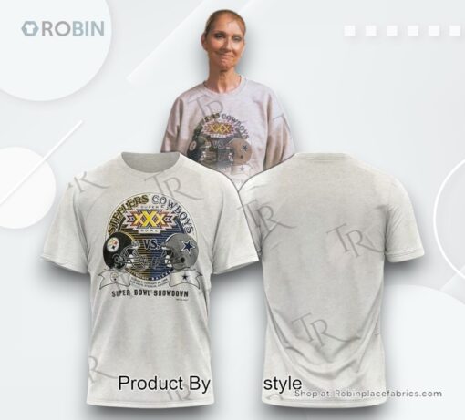 Celin Dion Dallas Cowboys X Pittsburgh Steelers Grey AOP Clothing (Hoodie, Sweatshirt, T Shirt)