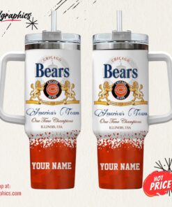 Chicago Bears Personalized NFL Champions Modelo 40oz Stanley Tumbler