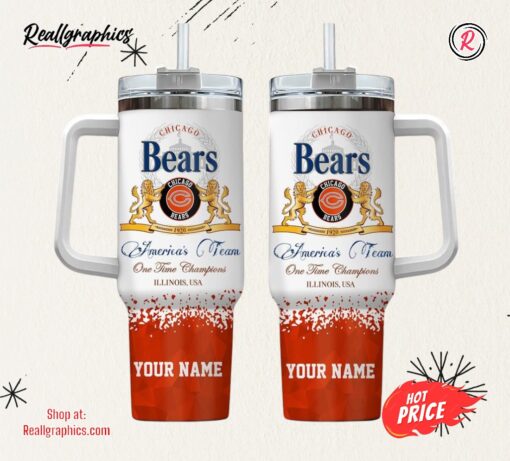 Chicago Bears Personalized NFL Champions Modelo 40oz Stanley Tumbler