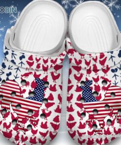Chicken American Flag 3D Printed Crocs Clogs Shoes