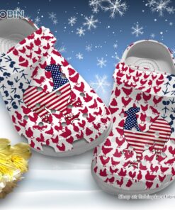 Chicken American Flag 3D Printed Crocs Clogs Shoes