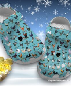 Chicken Breeds   Mint Blue 3D Printed Crocs Clogs Shoes
