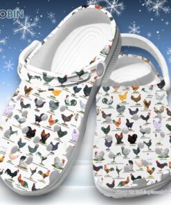 Chicken Breeds   White 3D Printed Crocs Clogs Shoes
