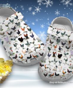 Chicken Breeds White 3D Printed Crocs Clogs Shoes Chicken Breeds White 3D Printed Crocs Clogs Shoes