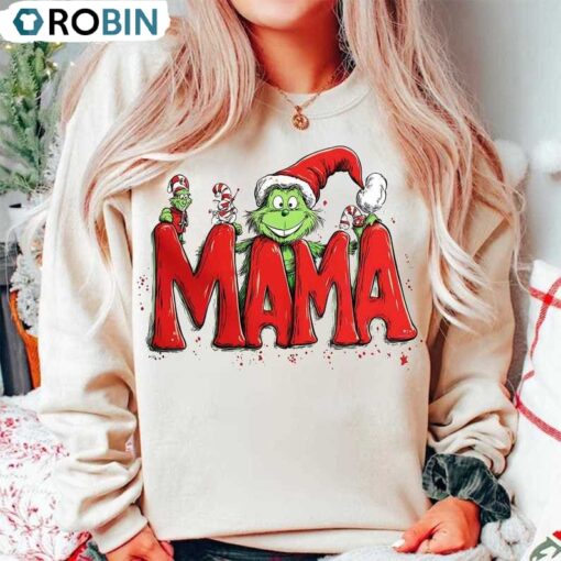 Christmas Mama Sweatshirt, Long Sleeve Cotton, Hoodie, T-Shirt