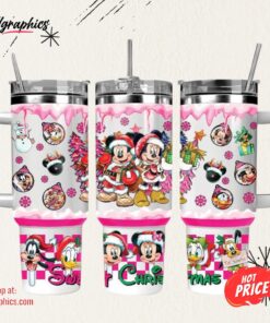 Christmas Mickey And Minnie Disney Cartoon Custom Stanley Cup 40 Oz