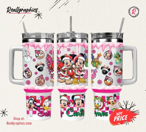 Christmas Mickey And Minnie Disney Cartoon Custom Stanley Cup 40 Oz