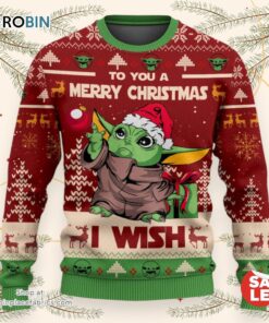 Christmas Star Wars Baby Yoda Merry Christmas Sweater, Star Wars Christmas Sweater