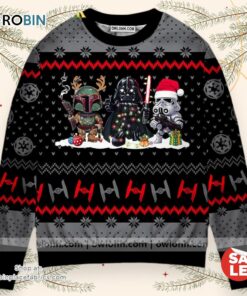 Christmas Star Wars Boba Fett Darth Vader Sweater, Star Wars Ugly Sweatshirt