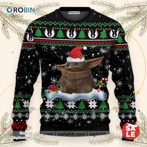 Christmas Star Wars Cute Baby Yoda Star Wars Xmas Gift Sweater, Star Wars Christmas Sweater