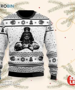 Christmas Star Wars Darth Vader Black And White Ugly Christmas Sweater, Star Wars Christmas Sweater