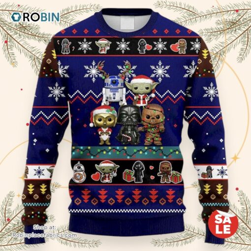 Christmas Star Wars Friends Baby Yoda Christmas Fan Gift Sweater, Star Wars Christmas Sweater