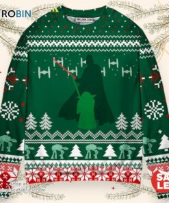 Christmas Star Wars Green Darth Vader And Yoda Sweater