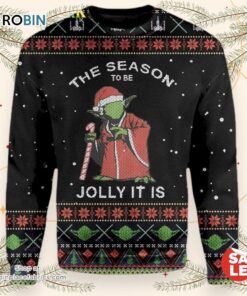 Christmas Star Wars Santa Yoda This Season To Be Jolly It Is Sweater, Star Wars Ugly Sweatshirt