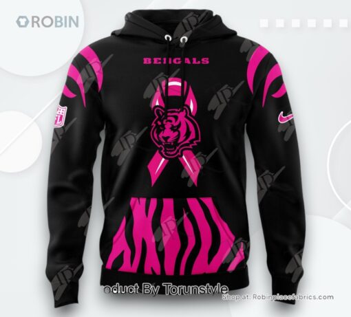 Cincinnati Bengals Breast Cancer AOP Clothing (Hoodie, Sweatshirt, T Shirt) 2024