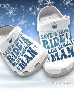 Classic Save A Horse Ride A Blue Collar Man 3D Printed Crocs Shoes