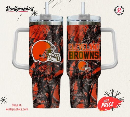 Cleveland Browns NFL Hunting Personalized Stanley Tumbler 40oz