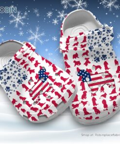 Cocker Spaniel and American Flag 3D Printed Crocs Clogs Shoes