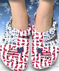 Cocker Spaniel and American Flag 3D Printed Crocs Clogs Shoes