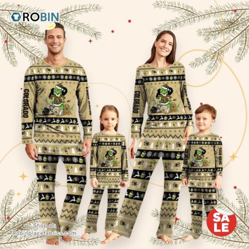 Colorado Buffaloes NCAA Custom Name Grinch Christmas And Sport Team Pajama Set