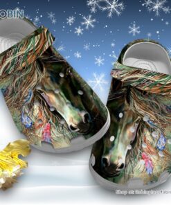 Colorful Horse Paintings 3D Printed Crocs Clogs Shoes Colorful Horse Paintings 3D Printed Crocs Clogs Shoes