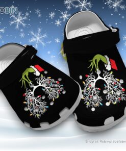 Comfortable Grinch Hand Lung Christmas Lights 3D Printed Crocs Shoes Comfortable Grinch Hand Lung Christmas Lights 3D Printed Crocs Shoes