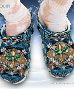 Comfortable Native American Owl 3D Printed Crocs Clogs Shoes