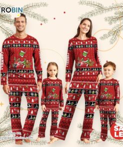 Cornell Big Red NCAA Custom Name Grinch Christmas And Sport Team Pajama Set