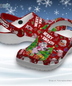 Courage The Cowardly Dog Merry Christmas Red Classic Crocs