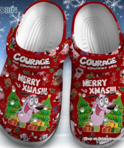Courage The Cowardly Dog Merry Christmas Red Classic Crocs