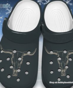 Cow Skull 3D Printed Crocs Shoes
