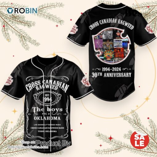Cross Canadian Ragweed 1994 2024 30th Anniversary Baseball Jersey