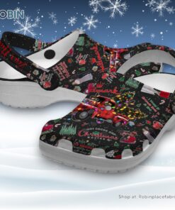 Custom Name Hallmark Christmas Tree Truck Black Classic Crocs